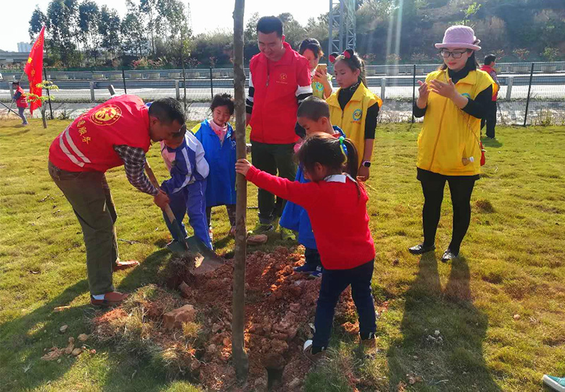 爱游戏官网志愿者在植树中